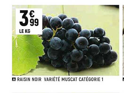 raison noir variété muscat catégorie 1