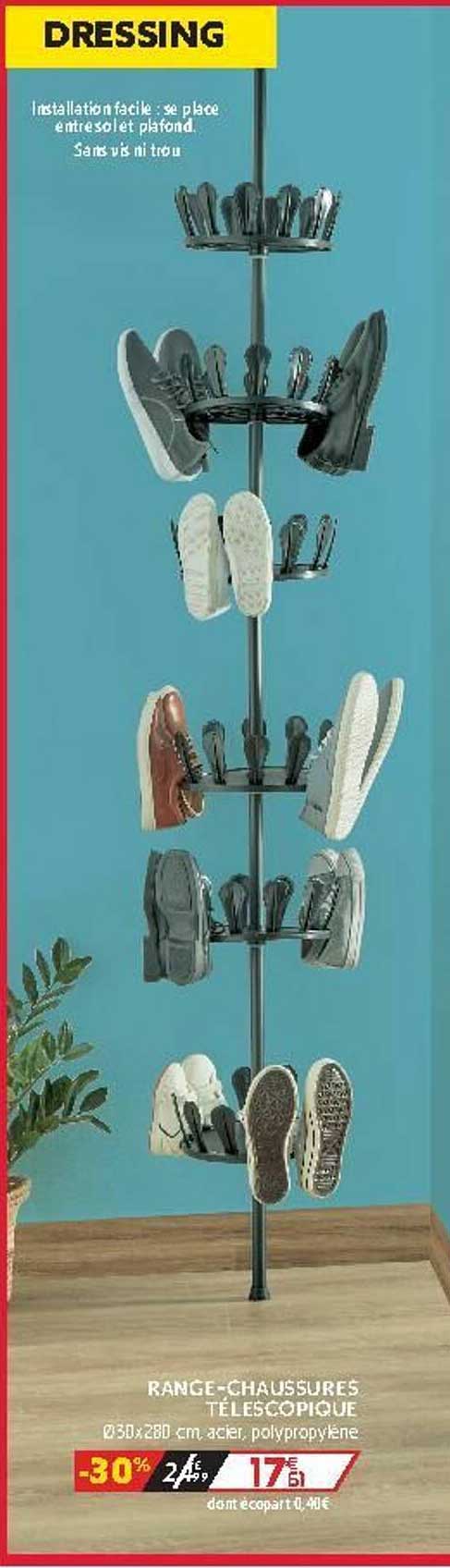 range-chaussures télescopique