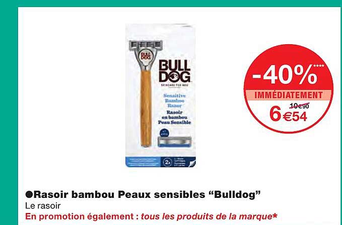 rasoir bambou peaux sensibles "bulldog"