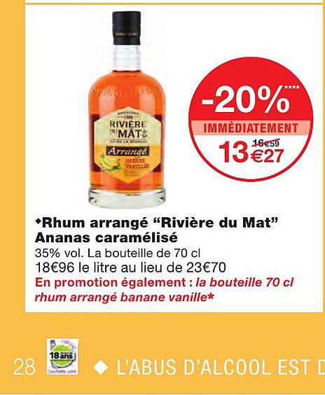 rhum arrangé "rivière du mat" ananas caramélisé