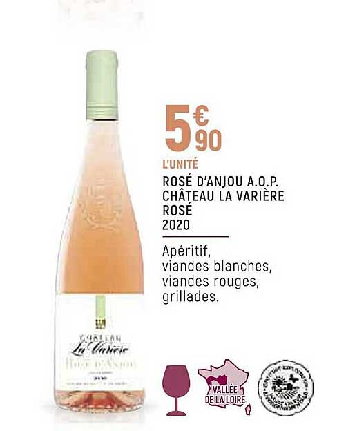 rosé d'anjou a.o.p. château la varière rosé 2020