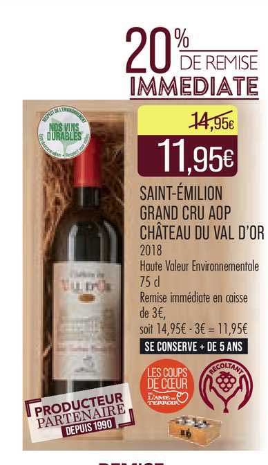 saint-émilion grand cru aop château du val d'or 2018