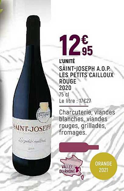saint-joseph a.o.p. les petits cailloux rouge 2020