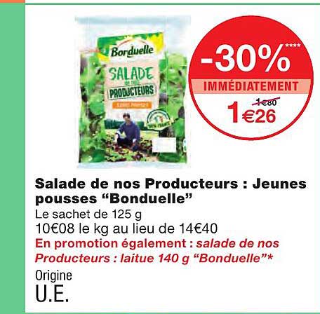 salade de nos producteurs : jeunes pousses "bonduelle"