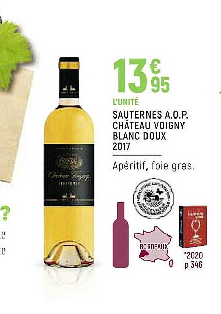sauterne a.o.p. château voigny blanc doux