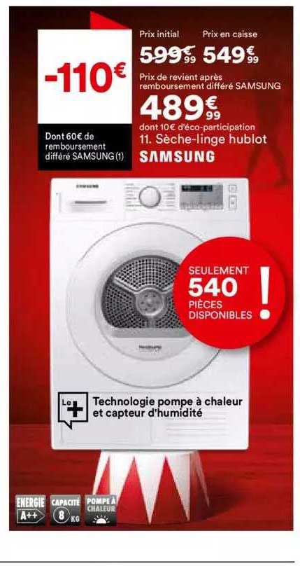 sèche-linge hublot samsung