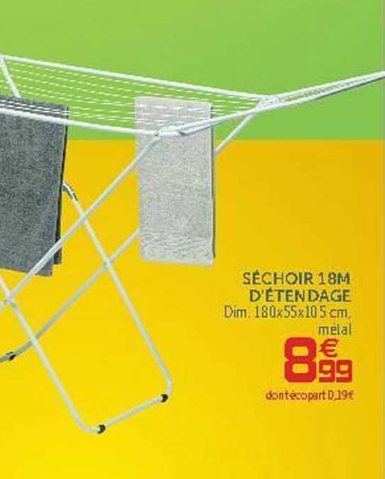 séchoir 18m d'étandage