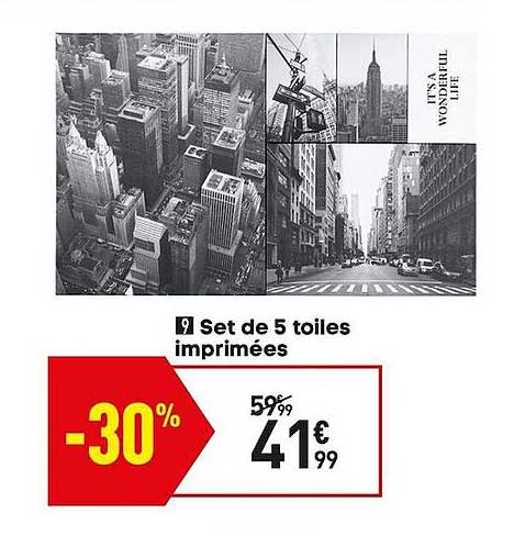 set de 5 toiles imprimées