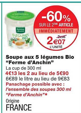 soupe aux 5 légumes bio "ferme d'anchin"