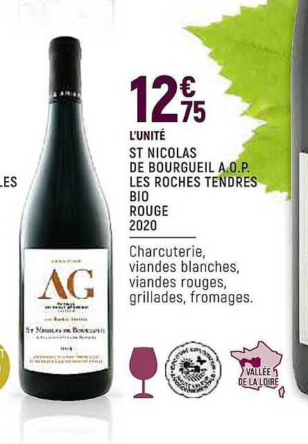 st nicolas de bourgueuil a.o.p. les roches tendres bio rouge 2020