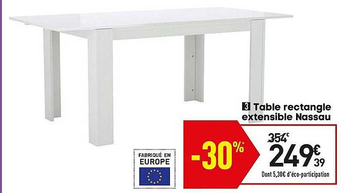 Table Rectangle Extensible Nassau