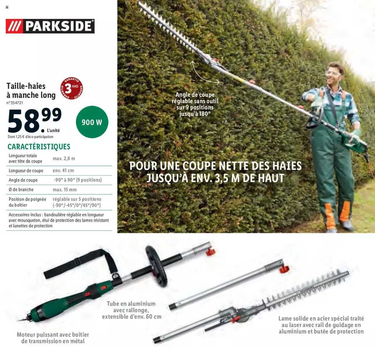 taille-haies à manche long parkside