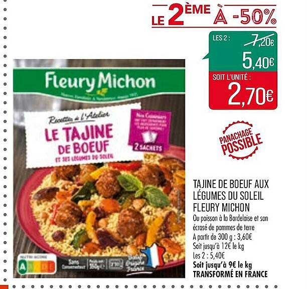 tajine de bœuf aux légumes du soleil fleury michon