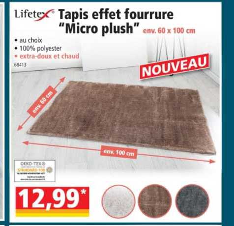 tapis effet fourrure "micro plush" lifetex