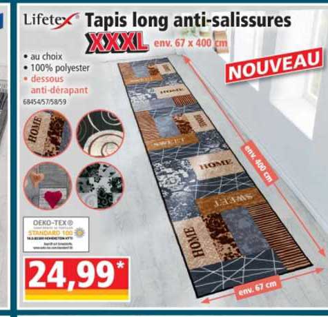 tapis long anti-salissures lifetex
