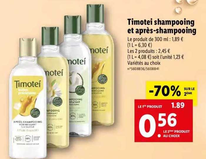 timotei shampooing et après-shampooing
