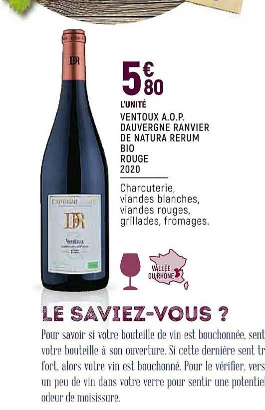 ventoux a.o.p. dauvergne ranvier de natura rerum bio rouge 2020
