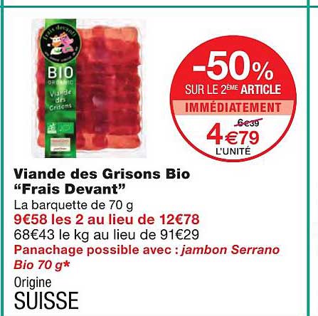 viande des grisons bio "frais devant"