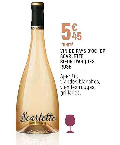 vin de pays d'oc igp scarlette sieur d'arques rosé