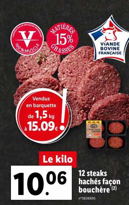 12 steaks hachés façon bouchère