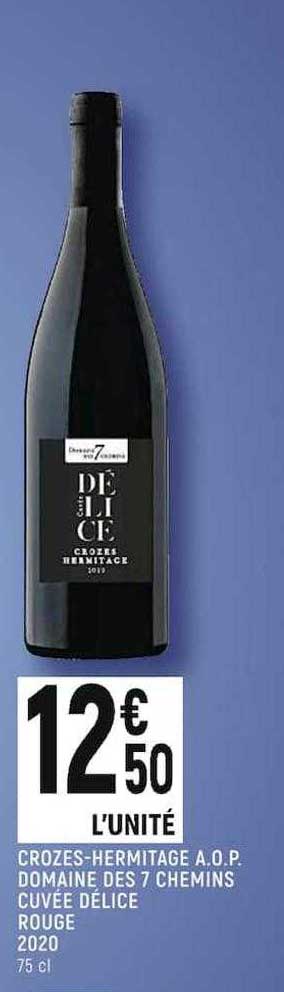 crozes-hermitage a.o.p. domaine des 7 chemins cuvée délice rouge 2020