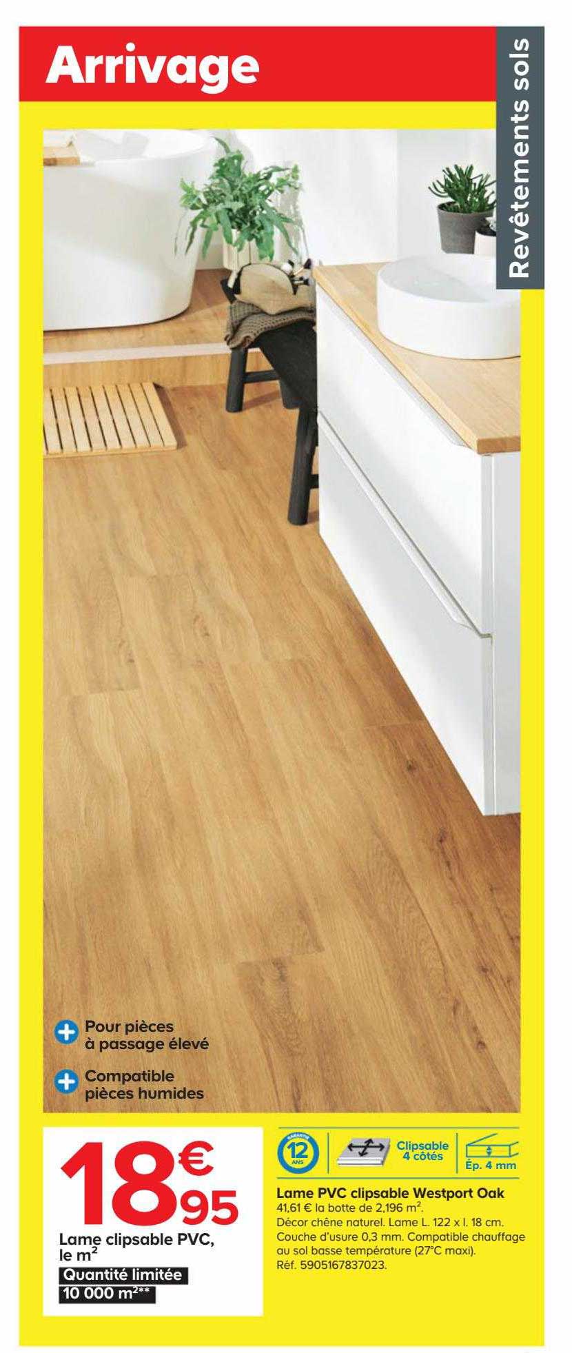 Lame Pvc Clipsable Westport Oak