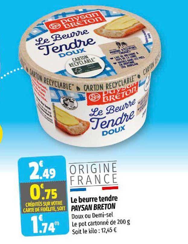 le beurre tendre paysan breton