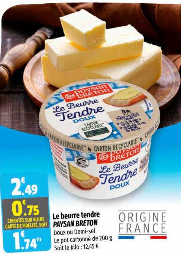 Le Beurre Tendre Paysan Breton