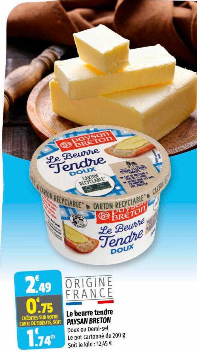 le beurre tendre paysan breton