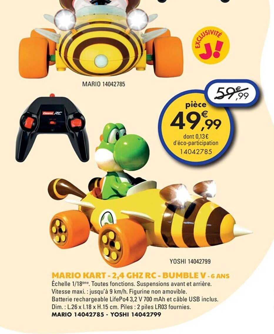 mario kart - 2,4 ghz rc - bumble v - 6 ans