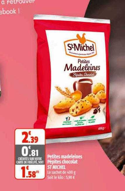 petites madeleines pépites chocolat st michel