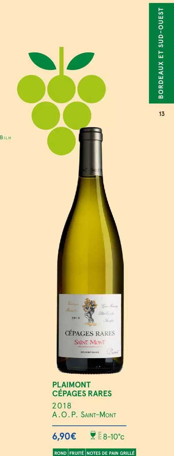 plaimont cépages rares 2018 a.o.p. saint-mont