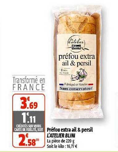 Préfou Extra Ail & Persil L'atelier Blini
