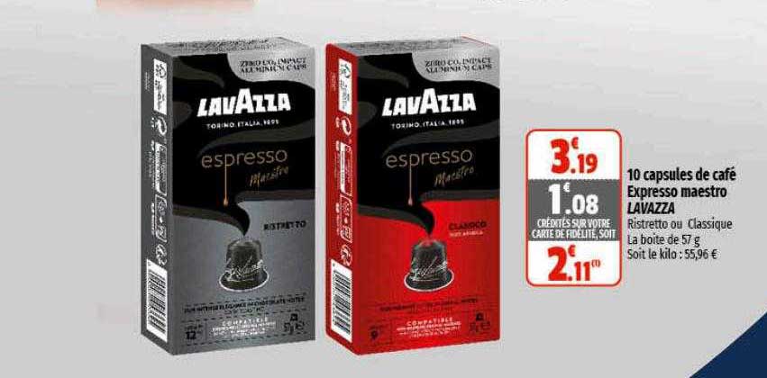 10 capsules de café expresso maestro lavazza