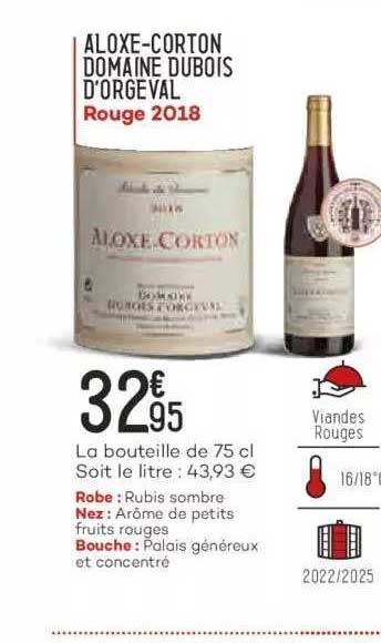 alox-corton domaine dubois d'orgeval rouge 2018