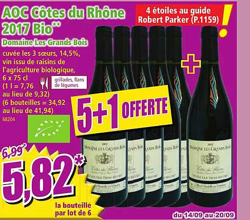 aoc côtes du rhône 2017 bio domaine les grands bois