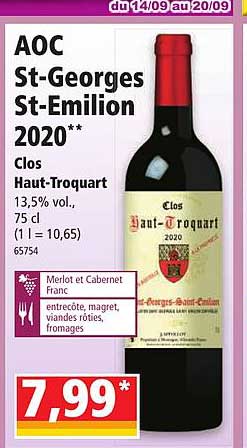 aoc st-georges st-émilion 2020 clos haut-troquart