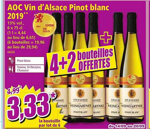 aoc vin d'alsace pinot blanc 2019
