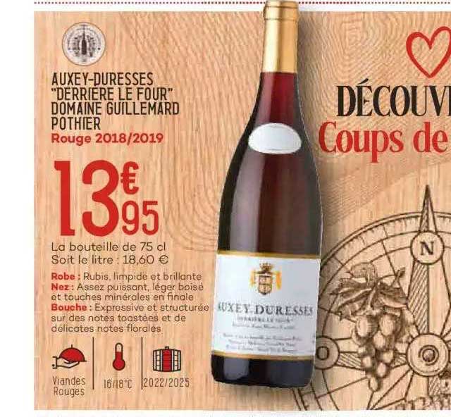 auxey-duresses "derrière le four" domaine guillemard pothier rouge 2018-2019