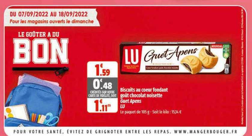 biscuits au coeur fondant goût chocolat noisette guet apens lu