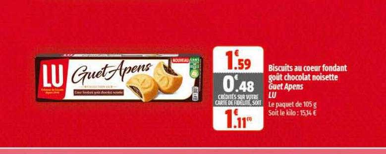 biscuits au cœur fondant goût chocolat noisette guet apens lu