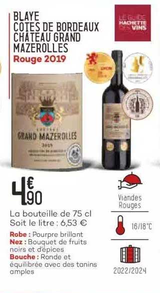 blaye côtes de bordeaux château grand mazerolles rouge 2019