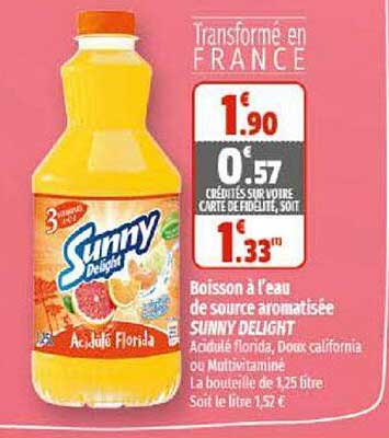 boisson à l'eau de source aromatisée sunny delight