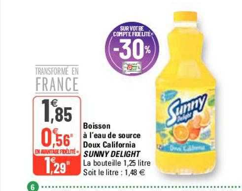 boisson à l'eau de source doux california sunny delight