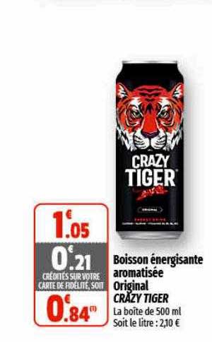 boisson énergisante aromatisée original crazy tiger