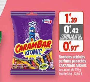 Bonbons Acidulés Parfums Panachés Carambar Atomic