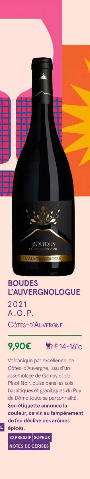 boudes l'auvergnologue 2021 a.o.p. côtes-d'auvergne