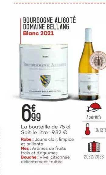 bourgogne aligoté domaine bellang blanc 2021