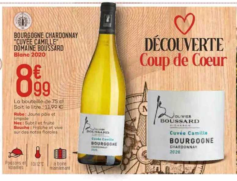 bourgogne chardonnay "cuvée camille" domaine boussard blanc 2020