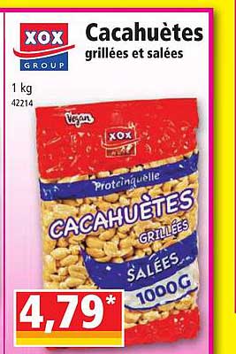 cacahuètes grillées et salées xox group